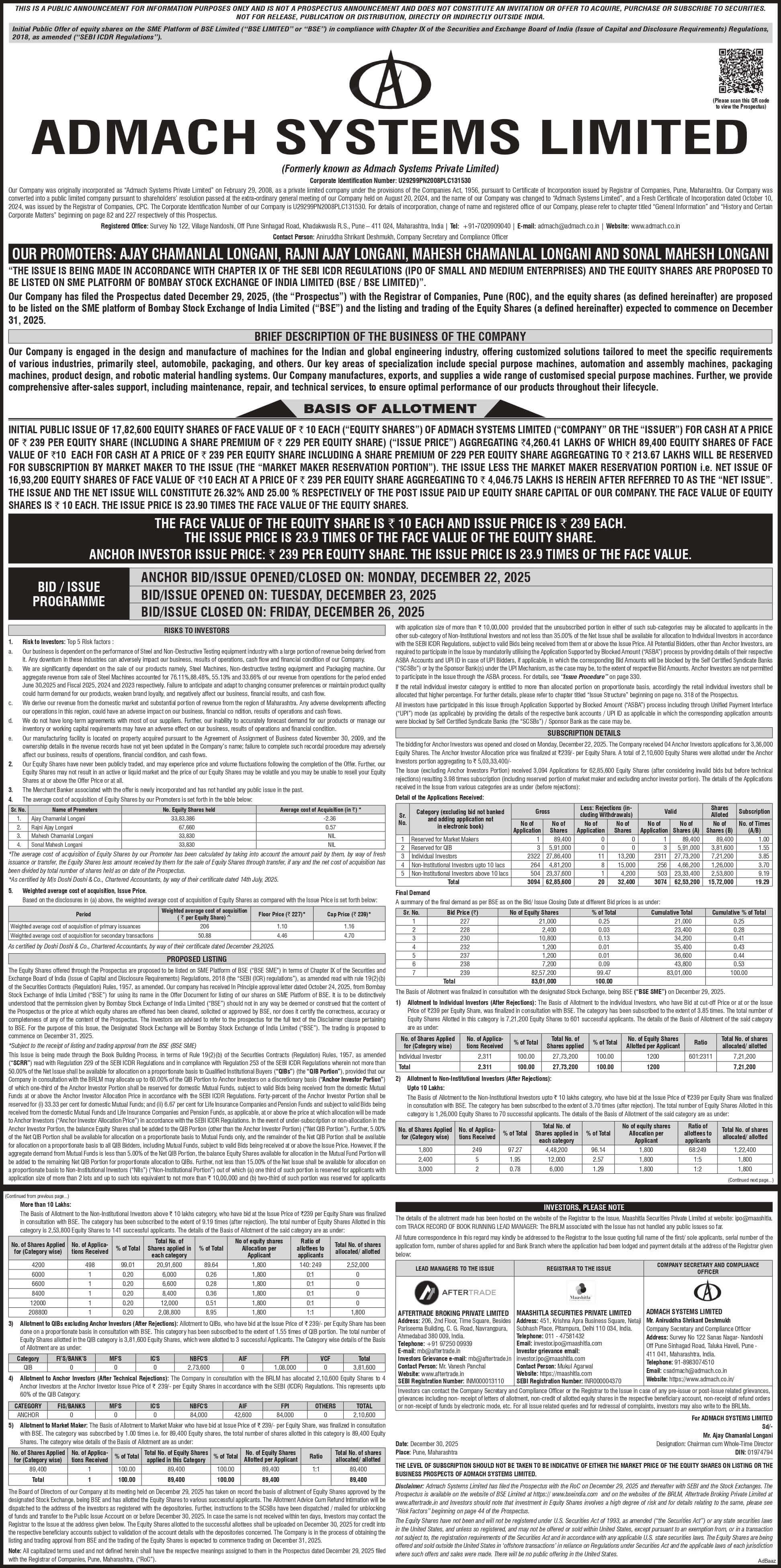 Admach Systems Basic Of Allotment Chart