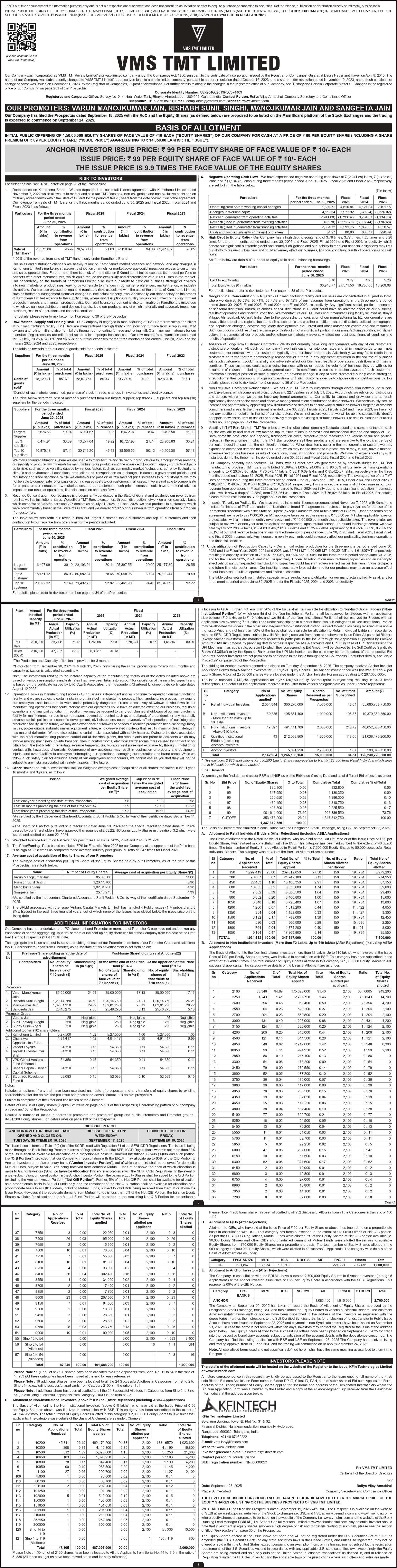 VMS TMT Basic Of Allotment